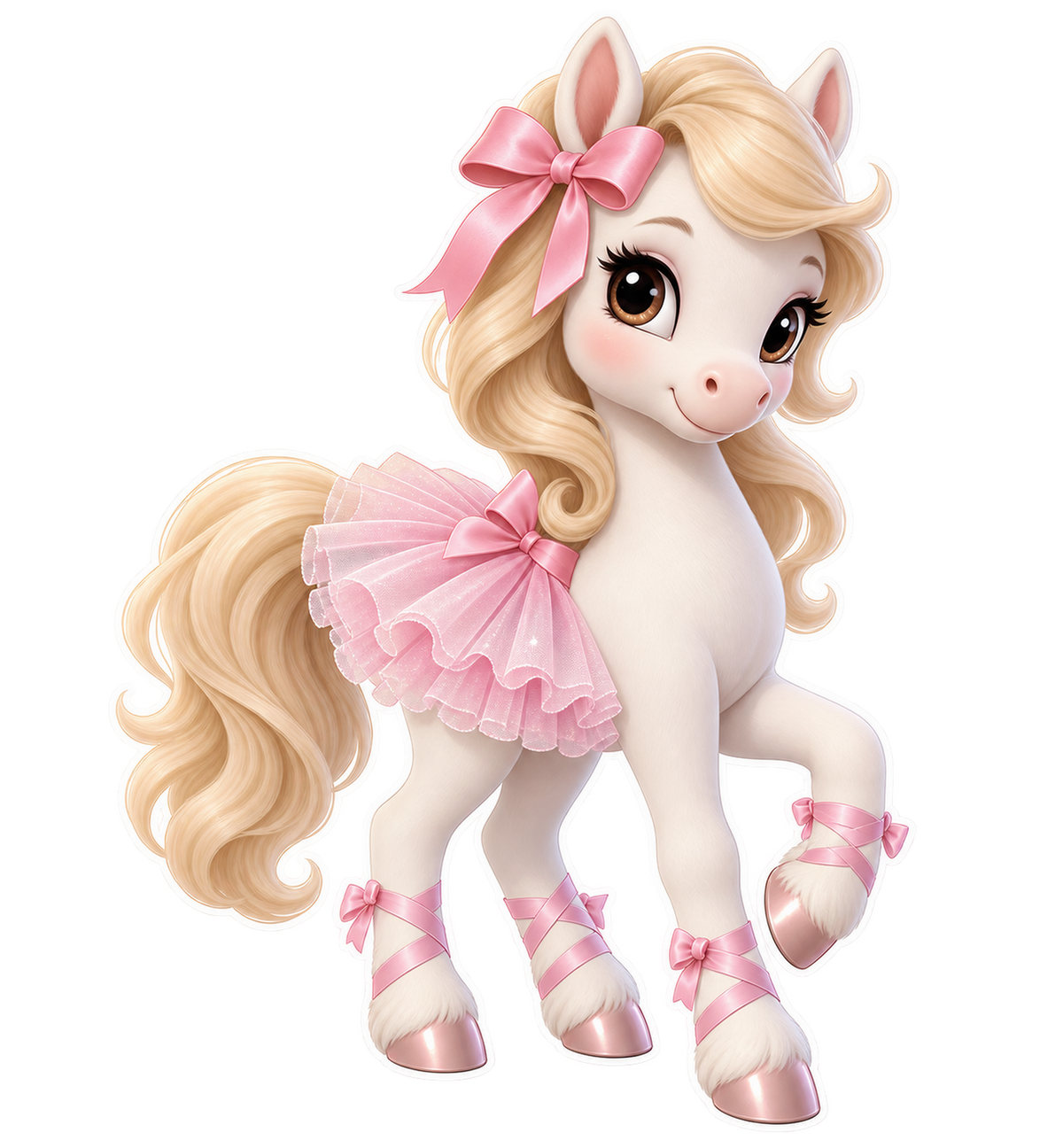 Motiv: Ballerina Bella – Baby-Strampler – KI-gestaltetes Pferdemotiv