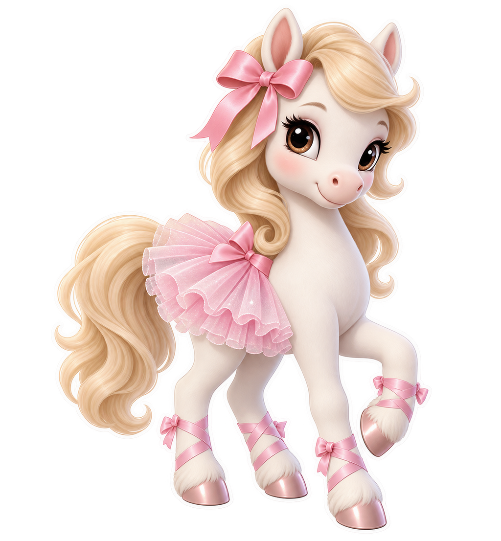 Motiv: Ballerina Bella – Baby-Body – KI-gestaltetes Pferdemotiv