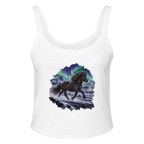 Islandpferd unter Polarlicht – Ripp-Tank-Top