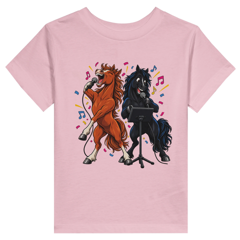 Karaoke-Pferde singen um die Wette – Kleinkind-T-Shirt