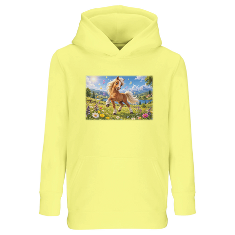 Musikpony im Blumenfeld – Kinder-Hoodie