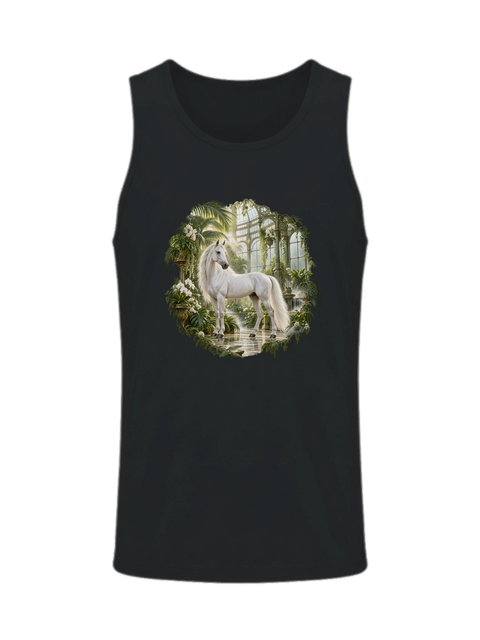 Weißes Pferd im viktorianischen Glashaus – Herren-Tank-Top