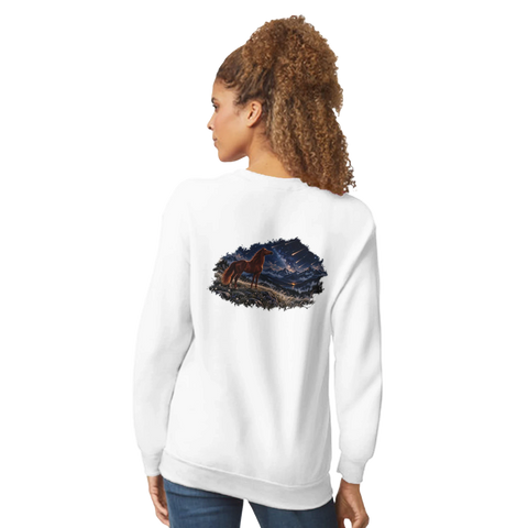 Fuchs unter Sternschnuppen – Pullover mit Rückendruck