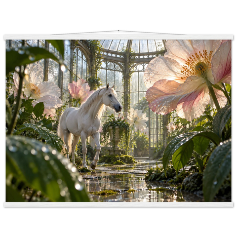 Schimmel im Glashaus der Riesenblüten – Poster mit Leisten 75×100 cm