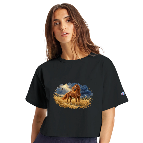 Fuchs im Weizenfeld vor dem Gewitter – Crop-Top