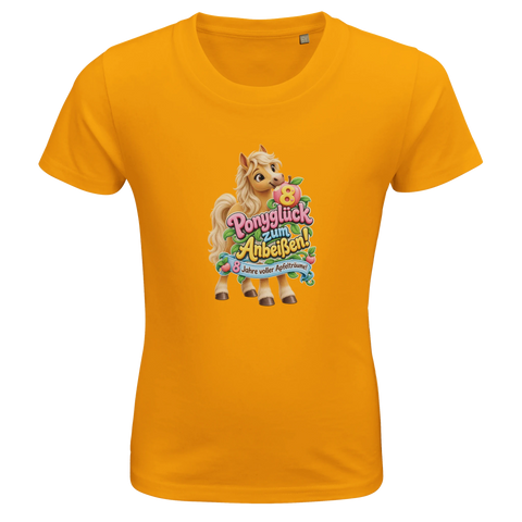 Ponyglück zum Anbeißen! (8 Jahre) – Kinder-T-Shirt Bio