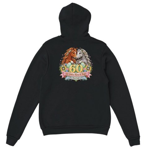 60 Jahre Herz und Hufe – Hoodie mit Rückendruck