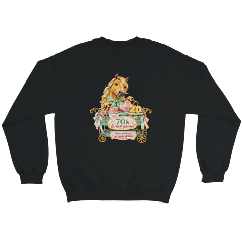 70 und herrlich gelassen – Pullover mit Rückendruck