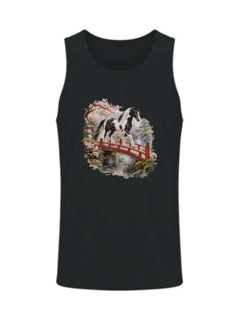 Pinto im japanischen Kirschgarten – Herren-Tank-Top