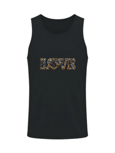 Love – Friese in Saphirblau – Herren-Tank-Top