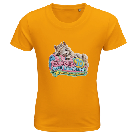 Pferdeglück kennt keine Pause! (10 Jahre) – Kinder-T-Shirt Bio