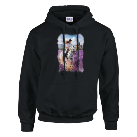 Reiterin im Lavendelfeld – Hoodie