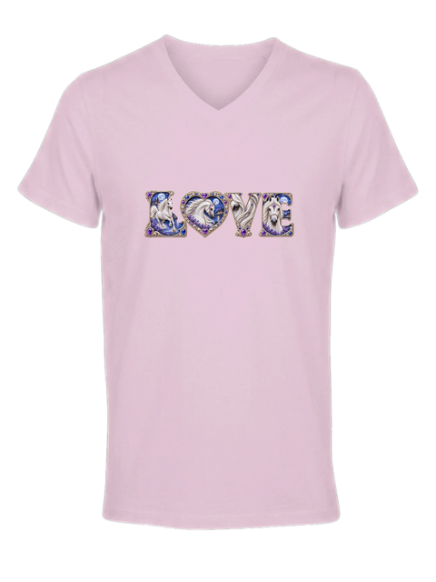 Love – Schimmel im Mondlicht – Damen-T-Shirt V-Ausschnitt