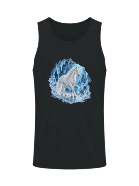 Weiße Stute in der Kristall-Eishöhle – Herren-Tank-Top