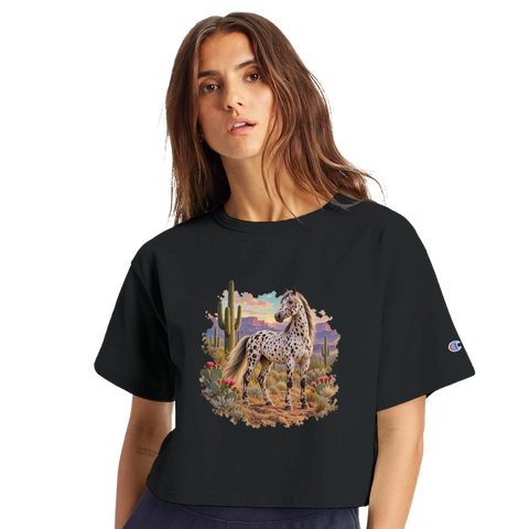 Appaloosa im Wüstental – Crop-Top