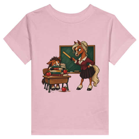 Lehrerin-Stute und Schüler – Kleinkind-T-Shirt