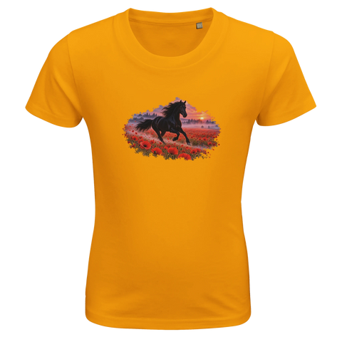 Rappe im Mohnfeld – Kinder-T-Shirt Bio