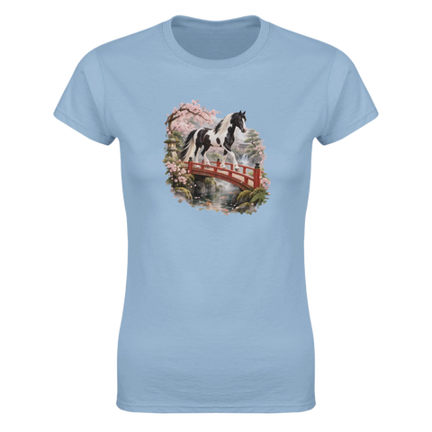 Pinto im japanischen Kirschgarten – Damen-T-Shirt