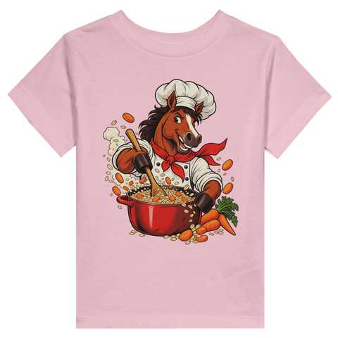 Koch-Pferd mit Möhreneintopf – Kleinkind-T-Shirt