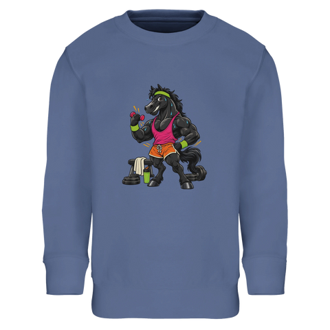 Muskel-Pferd im Fitnessstudio – Kinder-Pullover