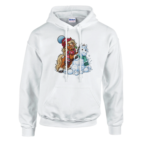 Winterpony mit Schneemann – Hoodie