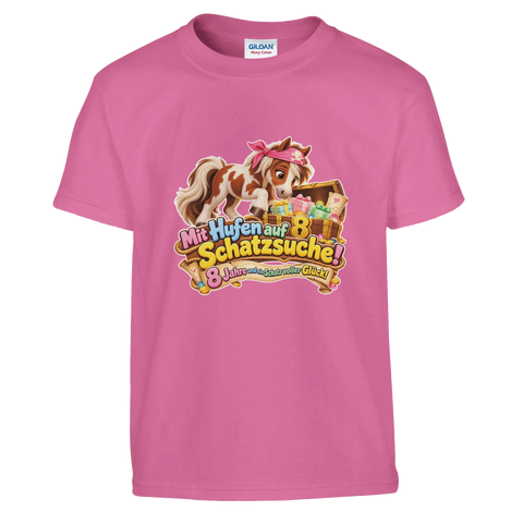 Mit Hufen auf Schatzsuche! (8 Jahre) – Kinder-T-Shirt