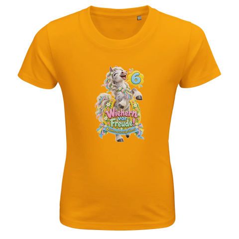 Wiehern vor Freude! (6 Jahre) – Kinder-T-Shirt Bio