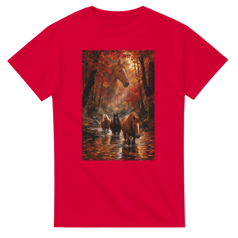 Ahornfluss im Herbstwald – T-Shirt