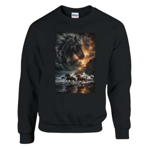 Sturmküste mit schwarzem Sand – Pullover