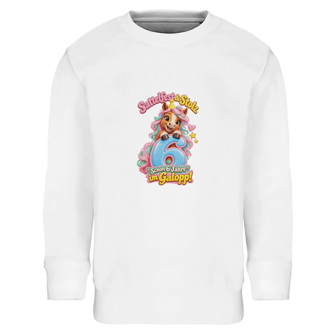 Sattelfest und Stolz (6 Jahre) – Kinder-Pullover
