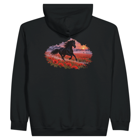 Rappe im Mohnfeld – Zip-Hoodie mit Rückendruck