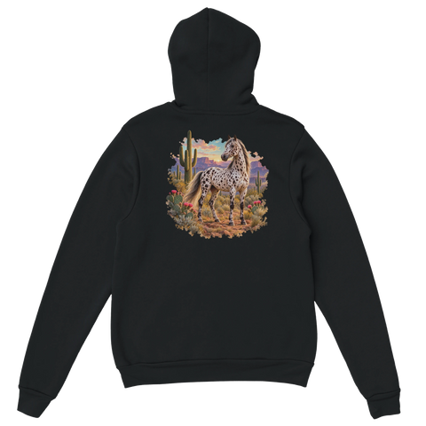Appaloosa im Wüstental – Hoodie mit Rückendruck