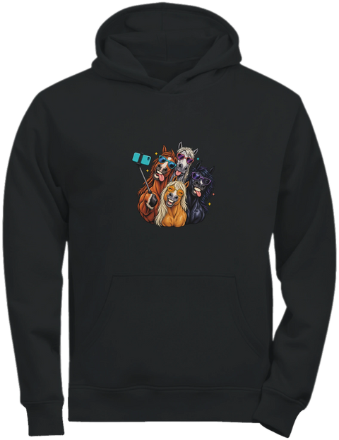 Selfie-Pferde mit Sonnenbrillen – Kinder-Hoodie Tee Jays