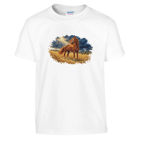 Fuchs im Weizenfeld vor dem Gewitter – Kinder-T-Shirt