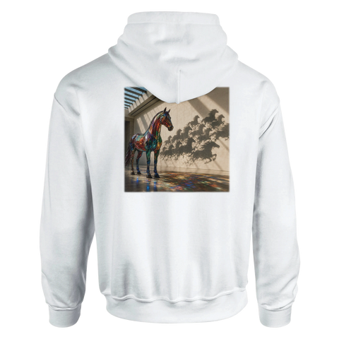 Glaspferd und Schattenherde – Hoodie mit Rückendruck