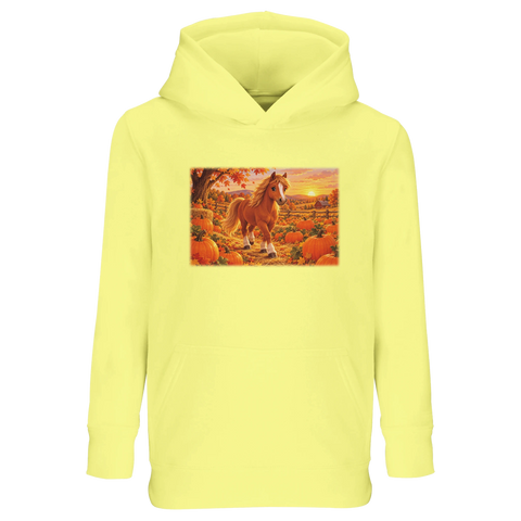 Kürbispony im Herbstfeld – Kinder-Hoodie