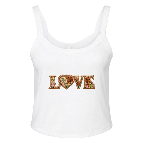 Love – Stute und Fohlen in Rosé – Ripp-Tank-Top