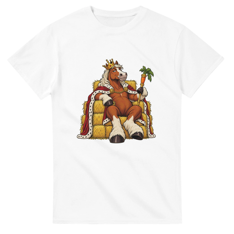 König Pferd auf dem Heuthron – T-Shirt