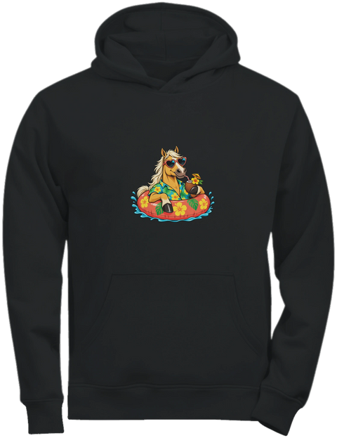 Sommer-Pferd im Schwimmreifen – Kinder-Hoodie Tee Jays