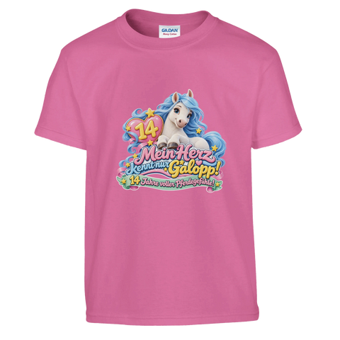 Mein Herz kennt nur Galopp! (14 Jahre) – Kinder-T-Shirt
