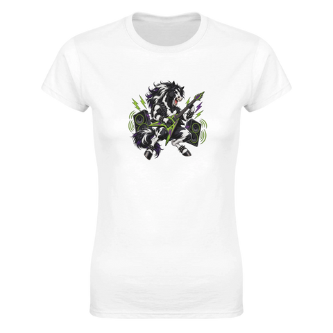 Heavy-Metal-Pferd mit Gitarre – Damen-T-Shirt