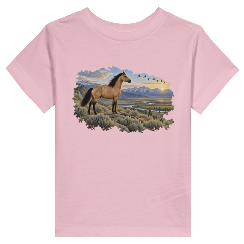 Buckskin über dem Salbeital – Kleinkind-T-Shirt