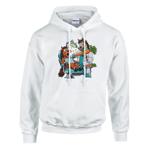 Zahnarzt-Pferd mit Möhre – Hoodie