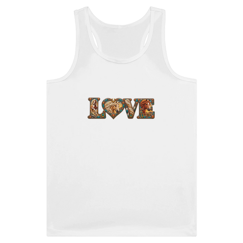 Love – Westernpferde in Türkis – Tank-Top