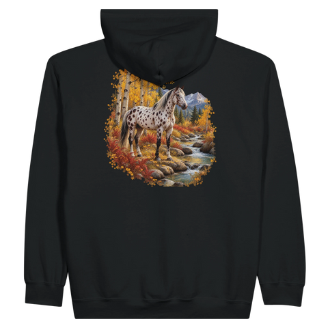 Appaloosa im herbstlichen Espenwald – Zip-Hoodie mit Rückendruck