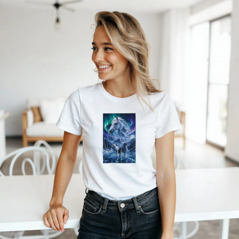 Aurora auf dem Eissee – Damen-T-Shirt
