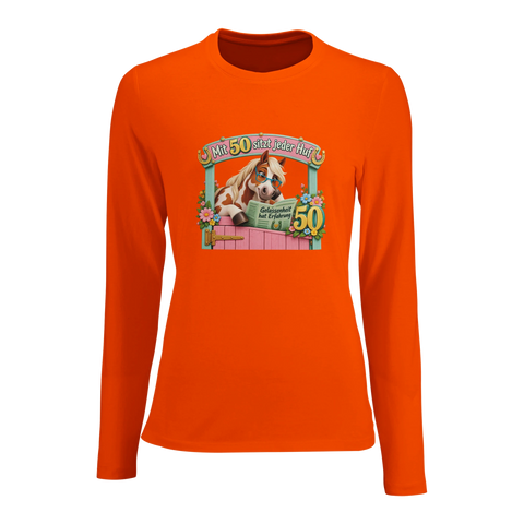 Mit 50 sitzt jeder Huf – Damen-Langarmshirt