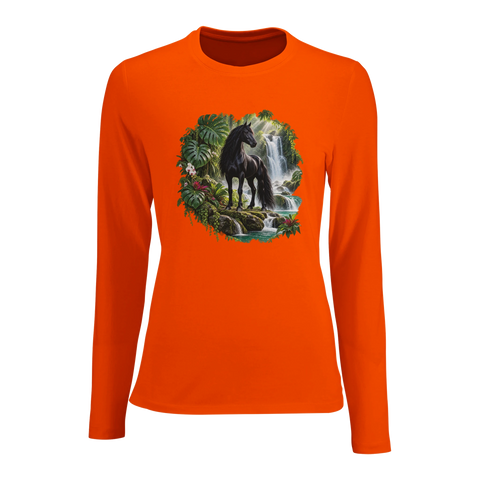 Rappe am Dschungelwasserfall – Damen-Langarmshirt