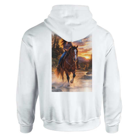 Durch den Fluss – Hoodie mit Rückendruck
