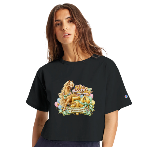 50 und goldrichtig – Crop-Top